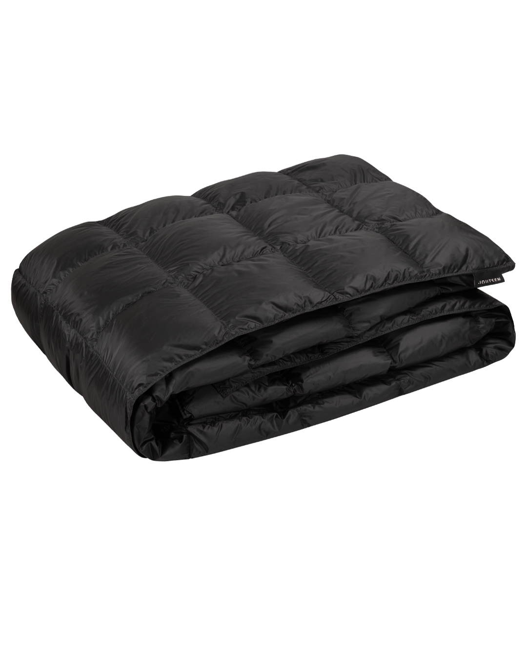 Folded black Kulkuri down blanket