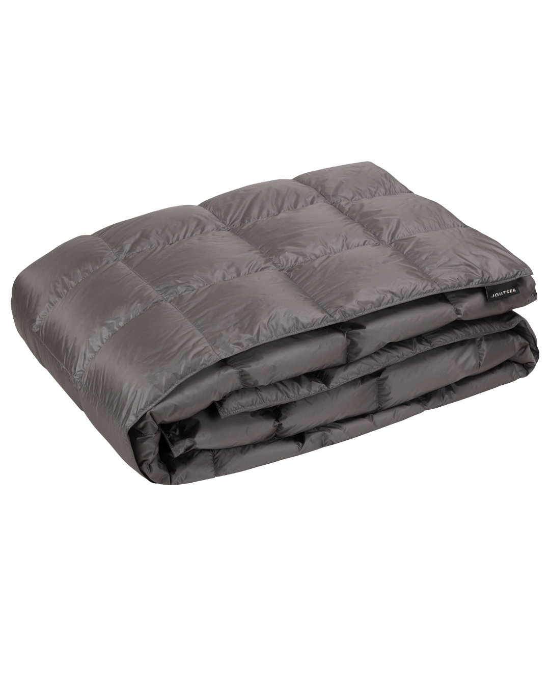 Folded gray Kulkuri down blanket