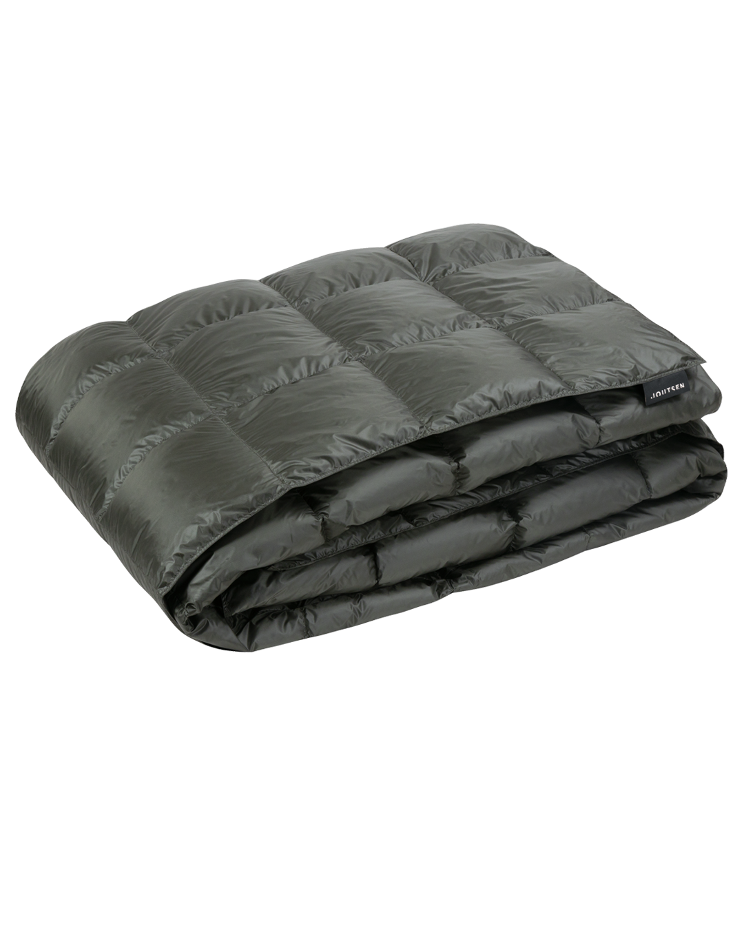 Folded dark green Kulkuri down blanket