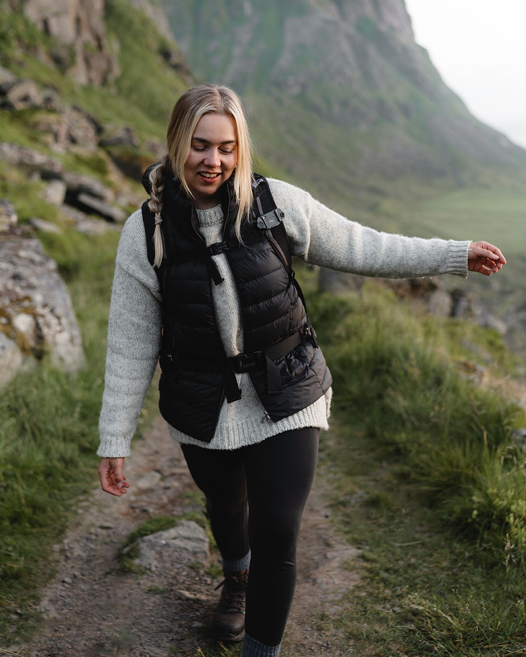 Lady Down Vest Charcoal Black