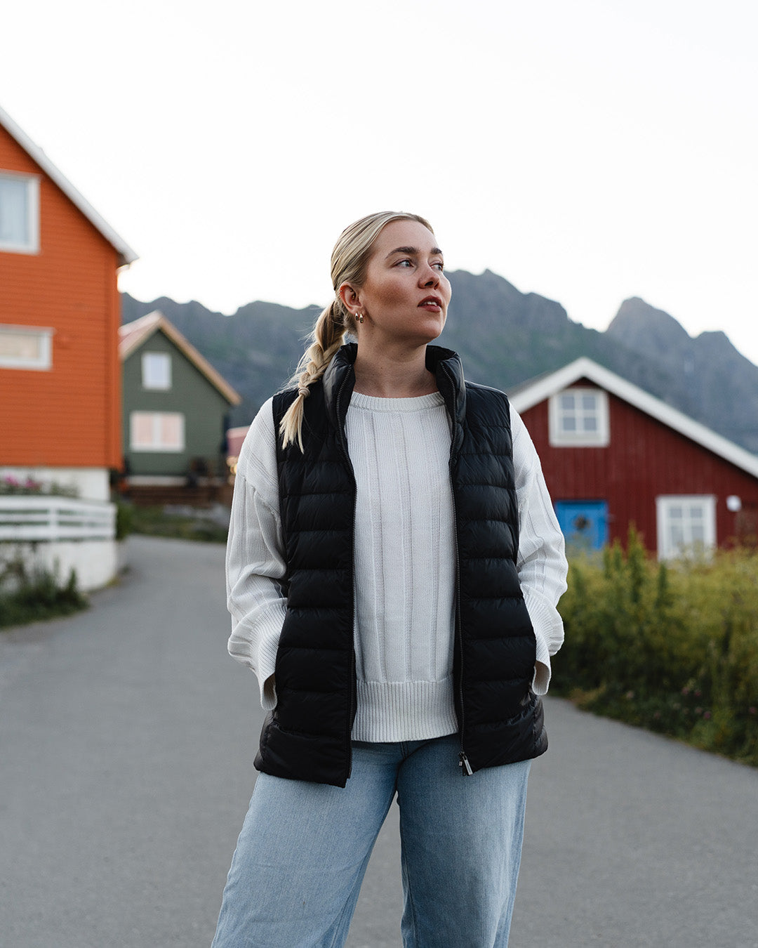Lady Down Vest Charcoal Black