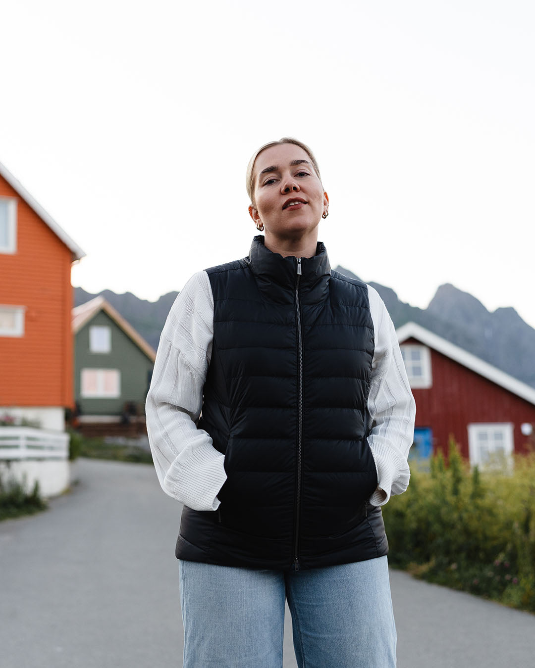 Lady Down Vest Charcoal Black