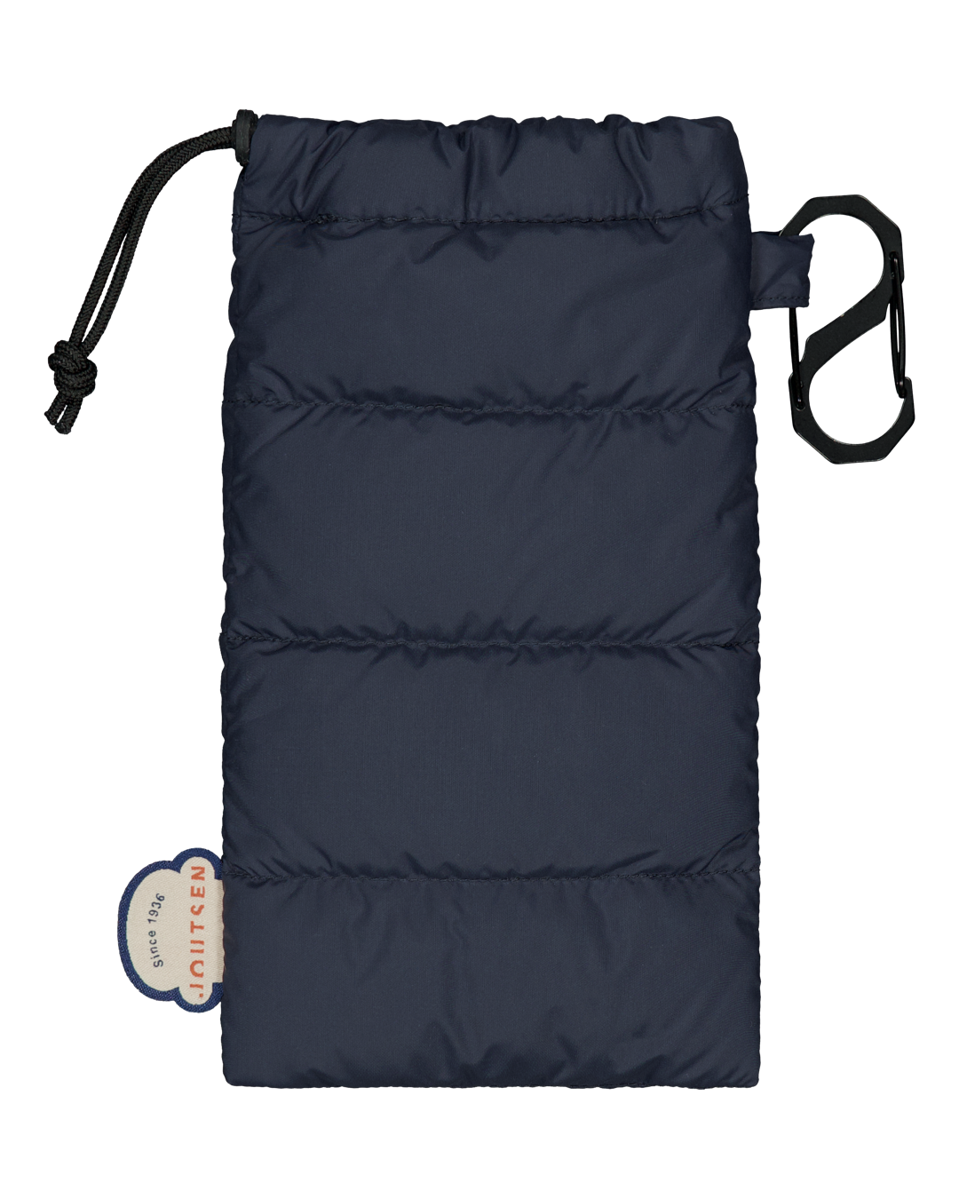 Navy blue drawstring Lilliputti pouch with a brand tag on a white background