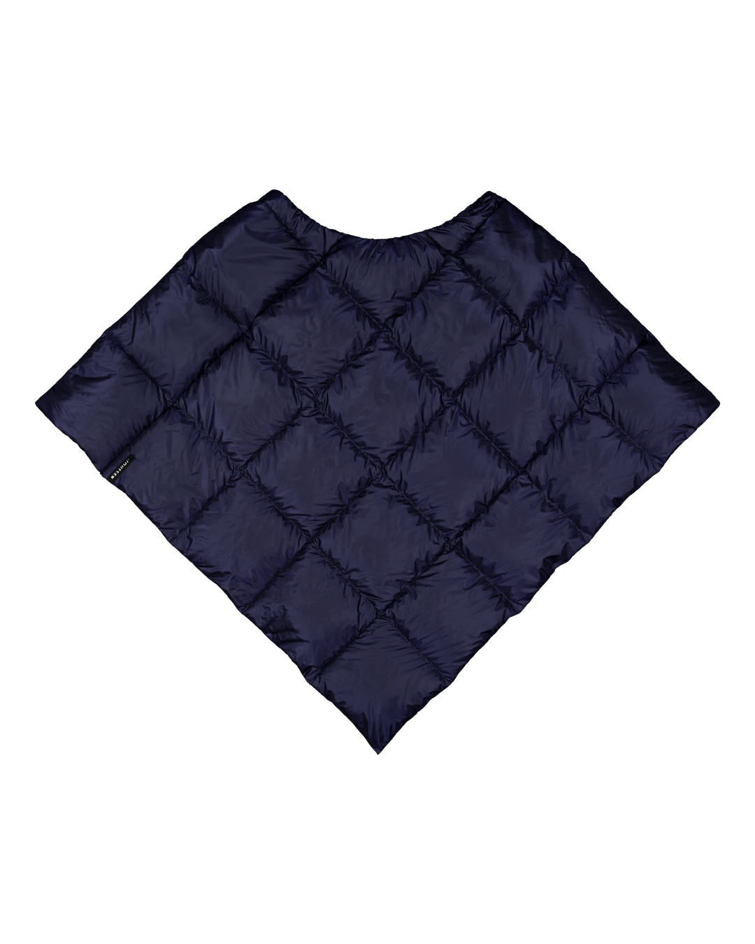 Navy blue (color: Honeyberry) quilted poncho on a white background