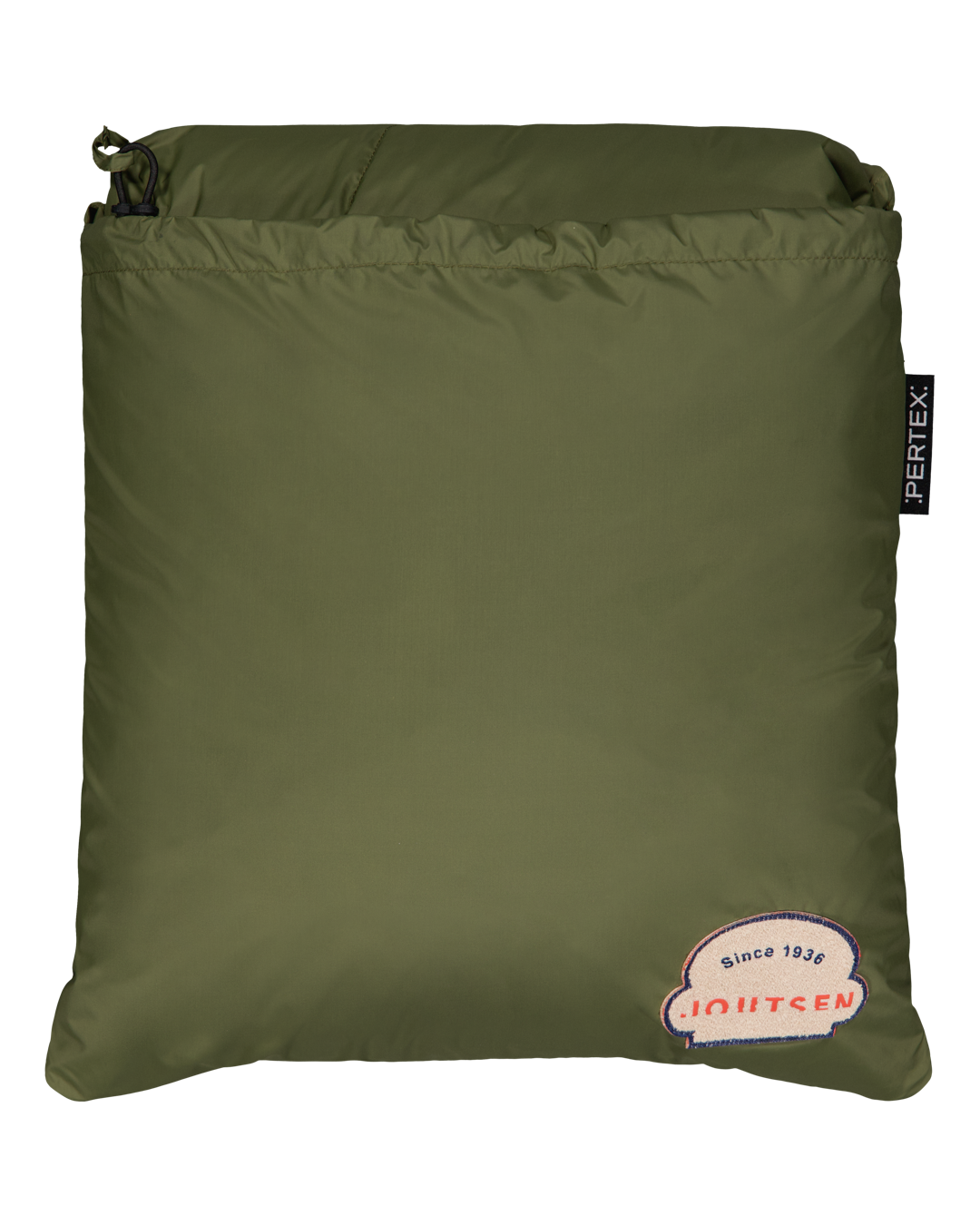 Green Välly down blanket packed in its pouch