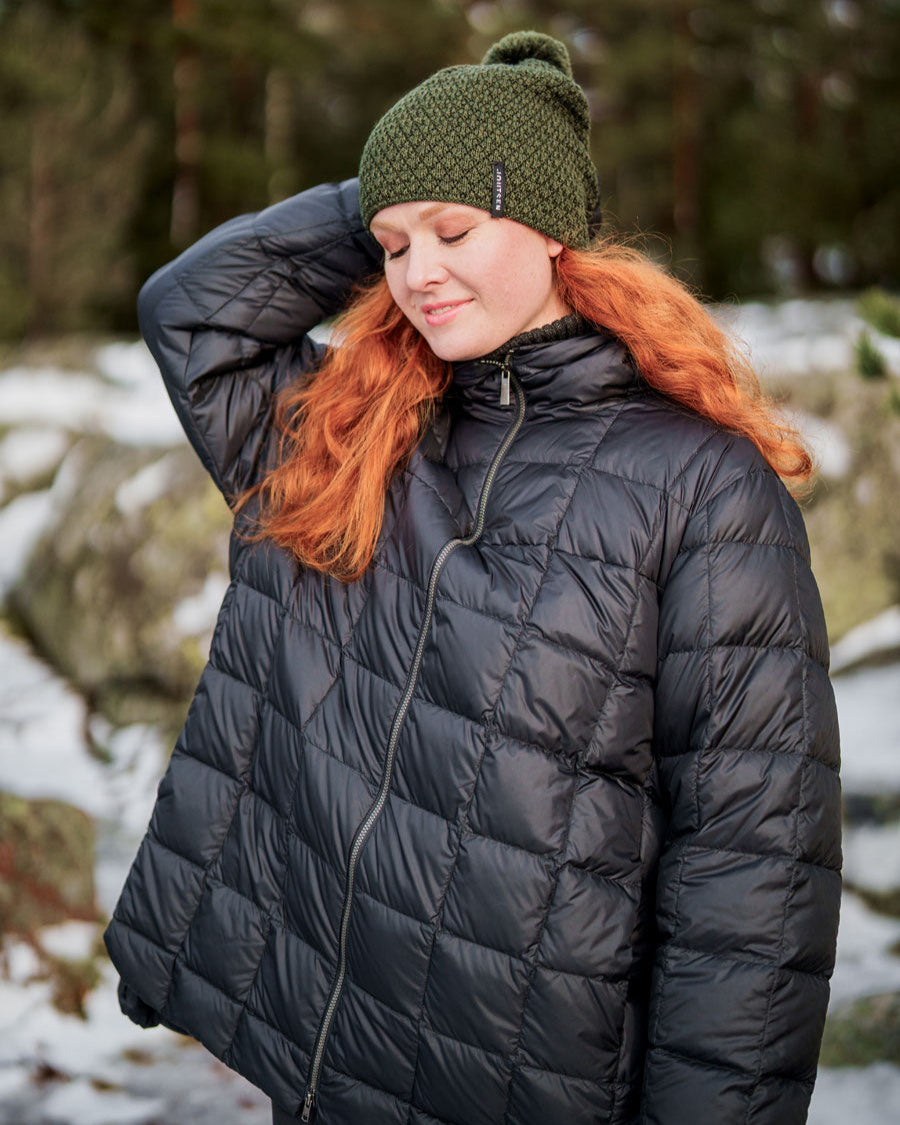 Tulppaani Light Down Coat Charcoal Black