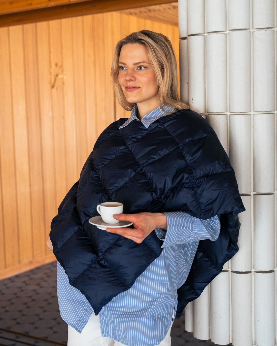 Unelma Down Poncho Honeyberry