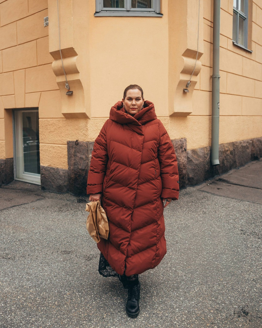 Aino Down Coat Fired Brick