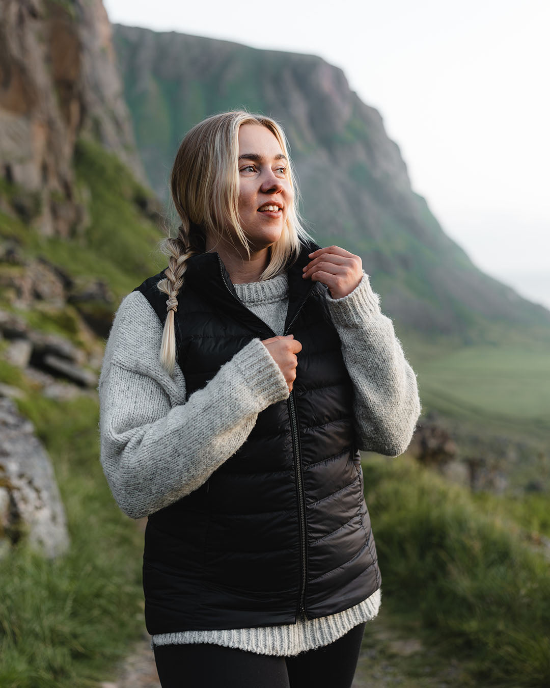 Lady Down Vest Charcoal Black
