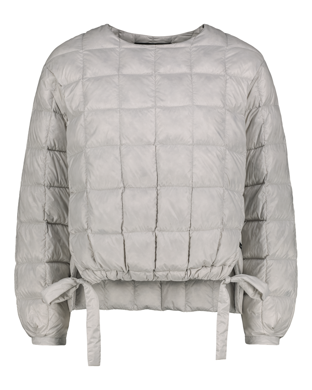 Light down shirt with tied sleeves on a white background
