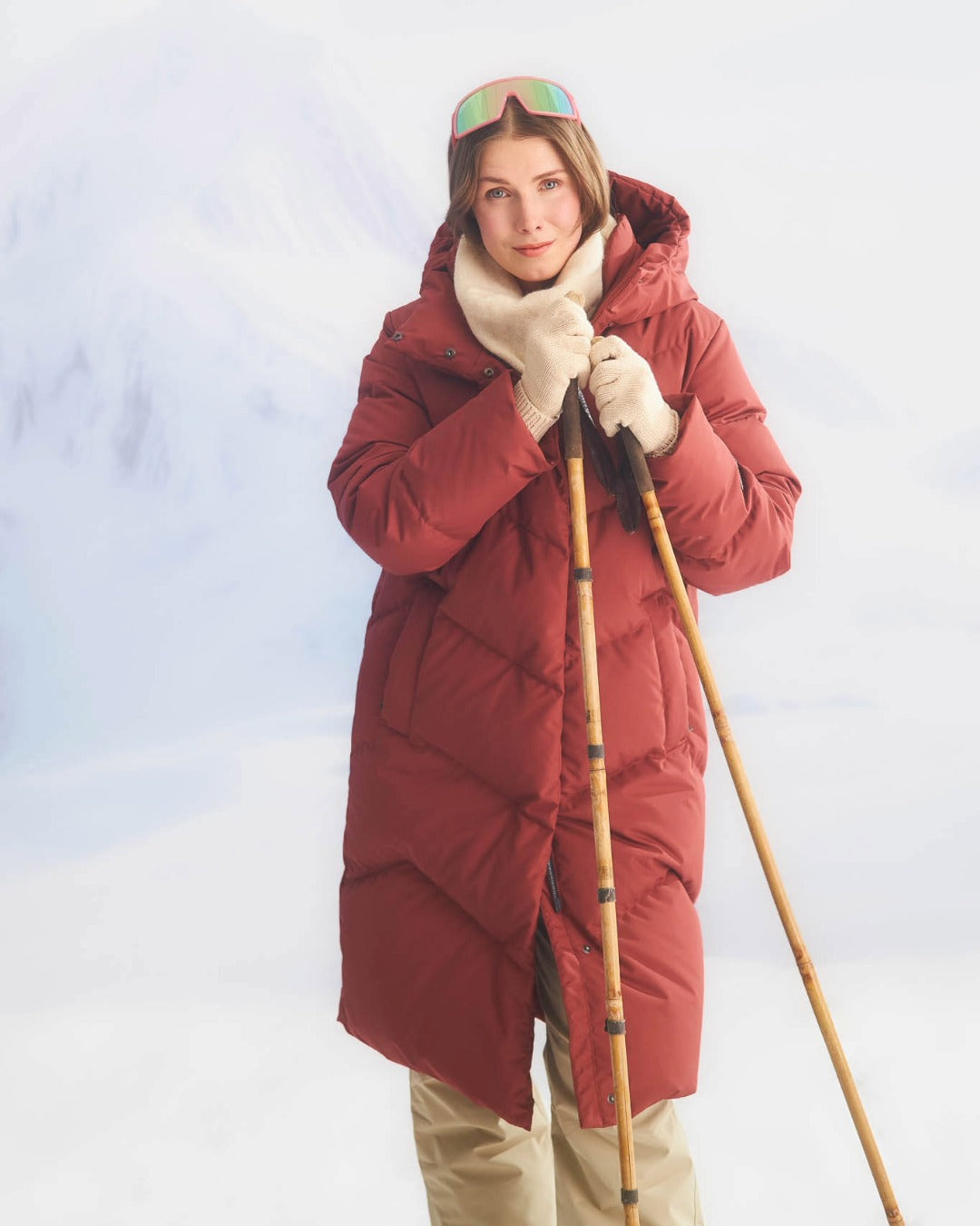 Reina Down Coat Fired Brick