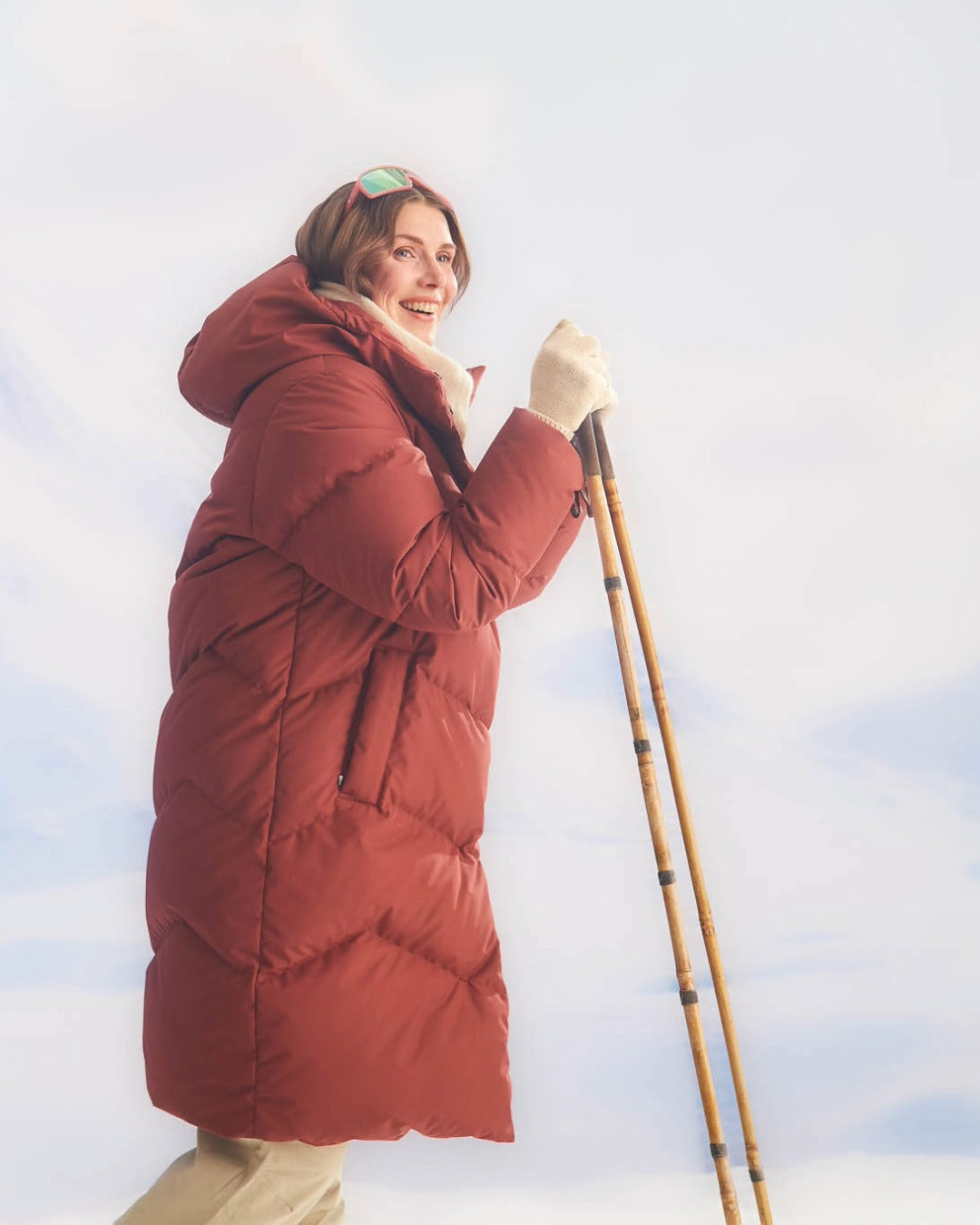 Reina Down Coat Fired Brick