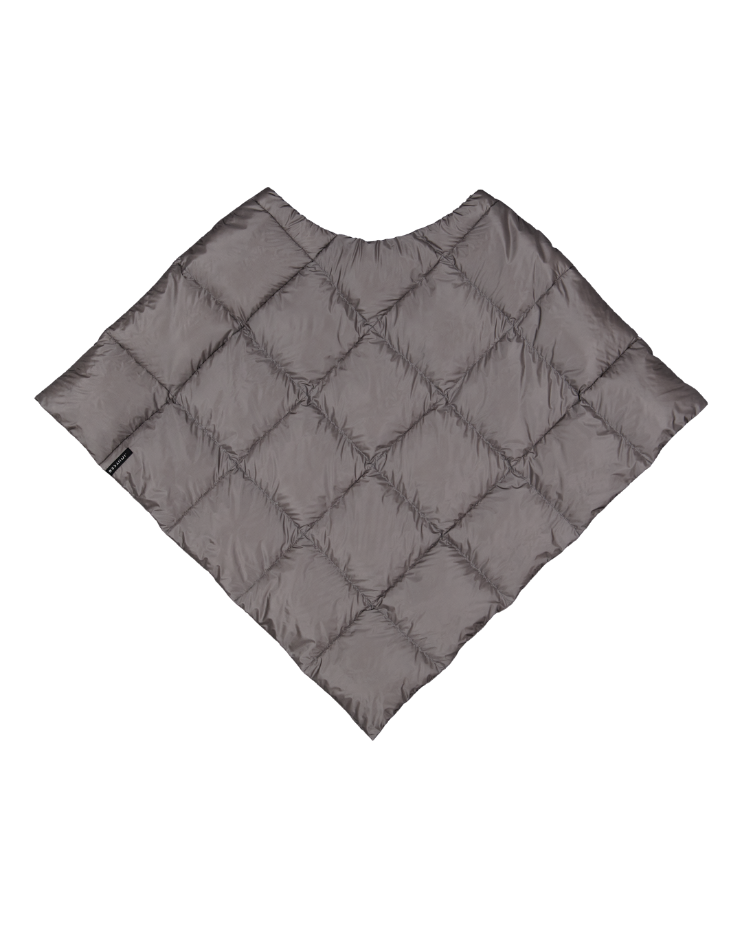 Gray (color: Silver cloud) quilted poncho on a white background