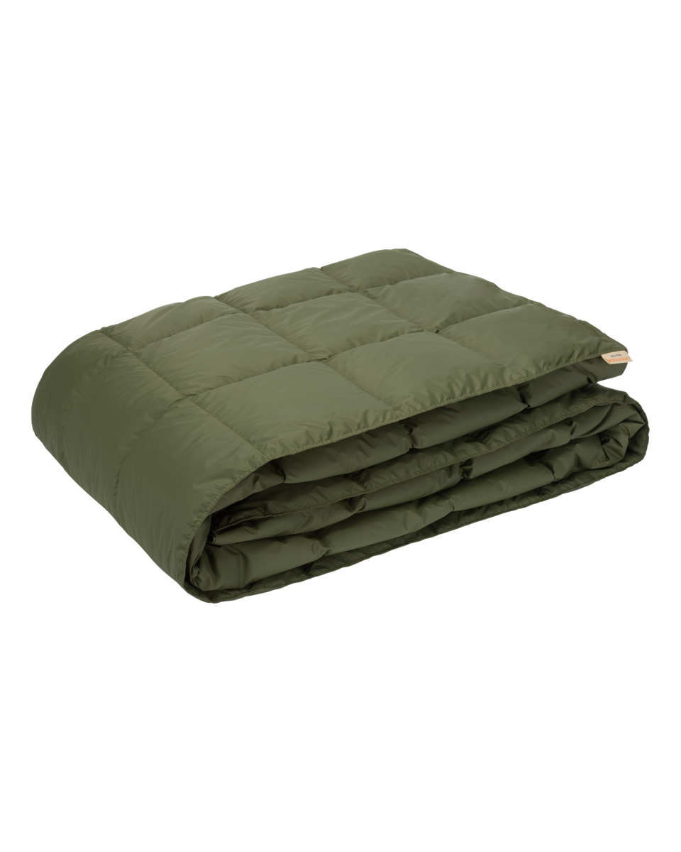 アウトドア寝具 JM BLANKET - LIGHT GREEN x GREEN Välly Camping Down Blanket Forest Green