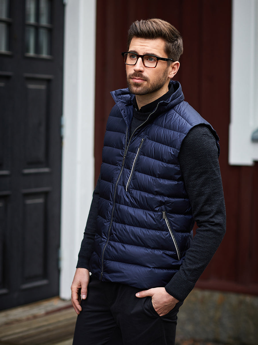 Navy blue cheap down vest